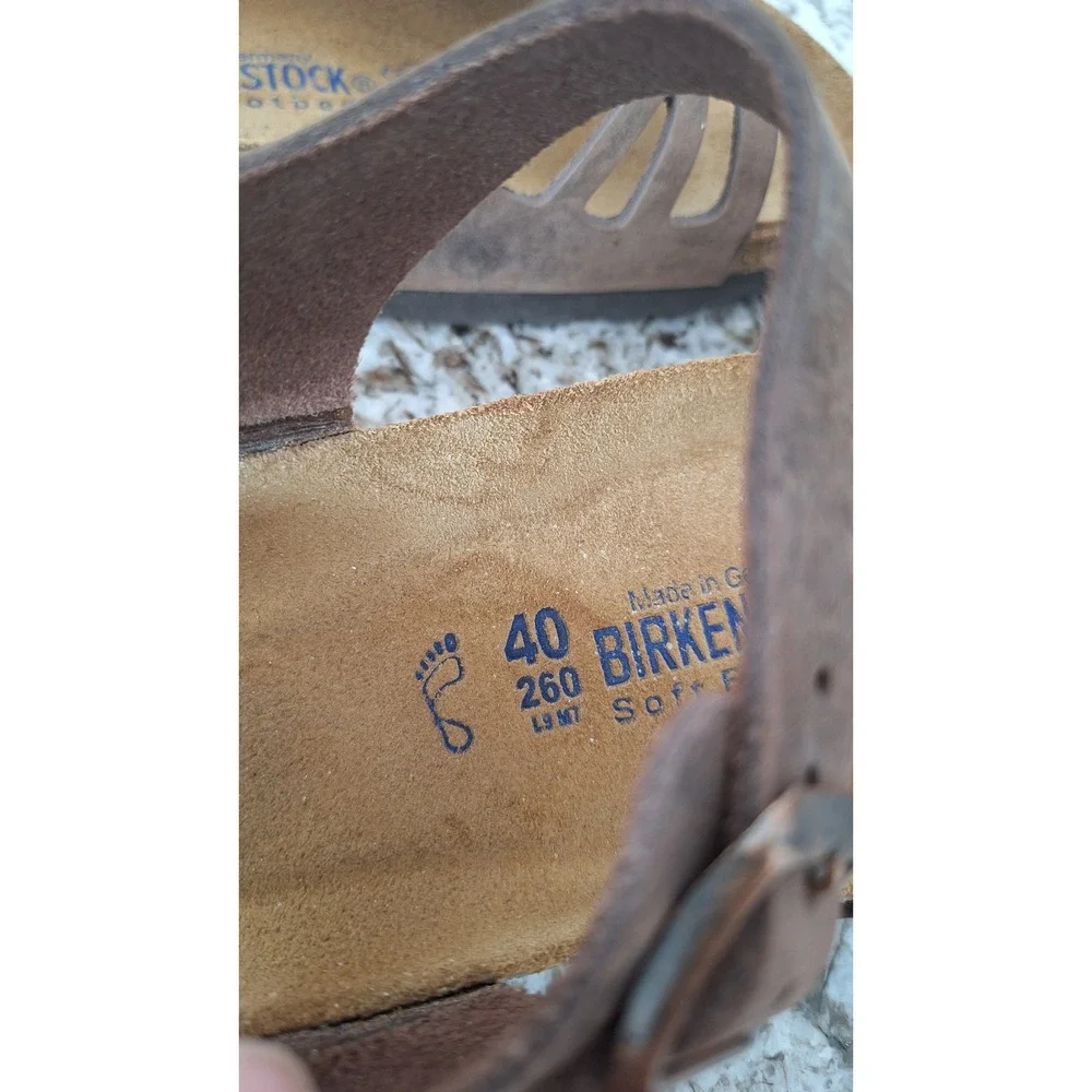 Birkenstock Bali Habana Brown Oiled Leather Soft Footbed Sandals Women 40 L9 M7